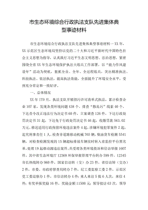 市生态环境综合行政执法支队先进集体典型事迹材料.docx