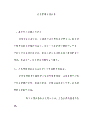 应急管理本质安全.docx