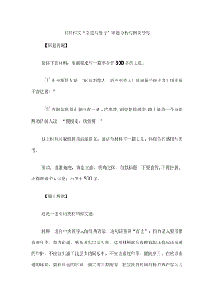 材料作文“奋进与慢行”审题分析与例文导写.docx