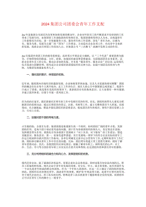 2024集团公司团委会青年工作计划.docx
