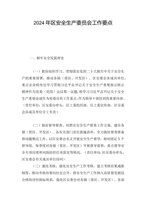 2024年区安全生产委员会工作要点.docx