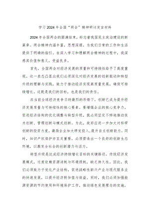 学习2024年全国“两会”精神研讨发言材料.docx