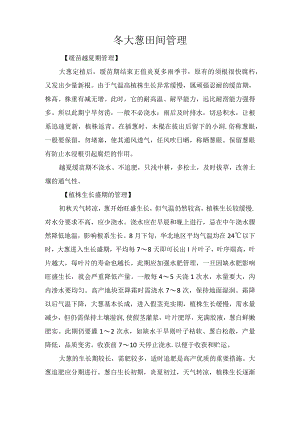 冬大葱田间管理.docx
