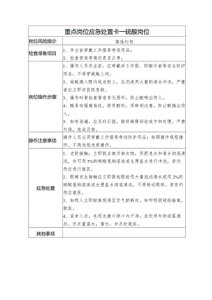 重点岗位应急处置卡（硫酸岗位）.docx