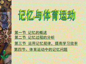 运动心理学第三章运动活动的记忆过程.ppt