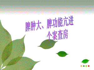 脾功能亢进个案查房.ppt
