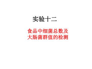 食品中细菌总数及大肠菌群值的检测.ppt