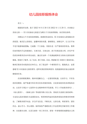 幼儿园挂职锻炼体会.docx