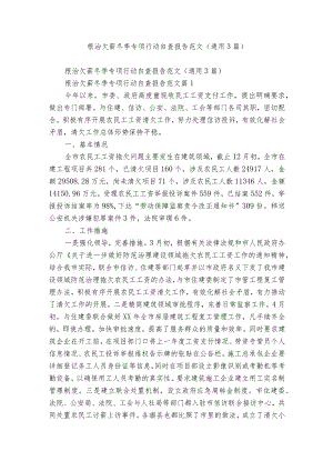 根治欠薪冬季专项行动自查报告范文（通用3篇）.docx