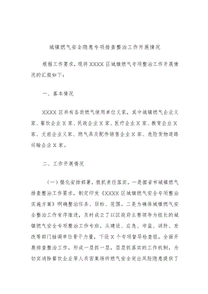城镇燃气安全隐患专项排查整治工作开展情况.docx