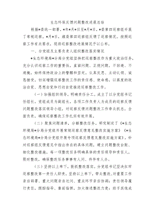 生态环保反馈问题整改进展总结.docx