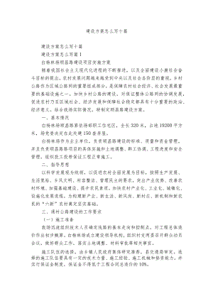 建设方案怎么写十篇.docx