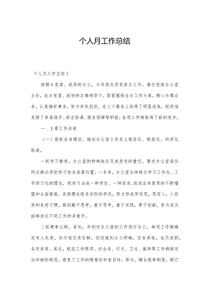 个人月工作总结.docx