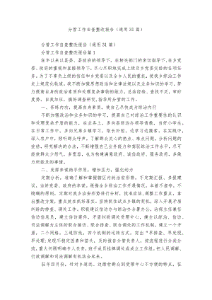 分管工作自查整改报告（通用31篇）.docx