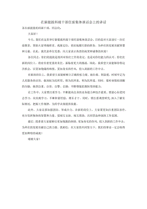 在新提拔科级干部任前集体谈话会上的讲话.docx