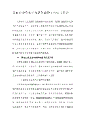 国有企业党务干部队伍建设工作情况报告.docx