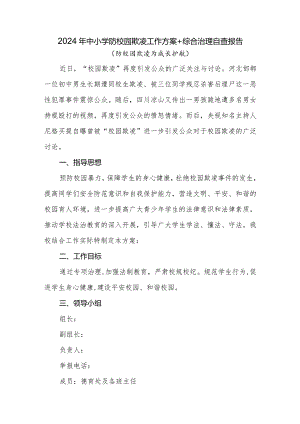 2024年预防校园欺凌工作方案+自查报告.docx