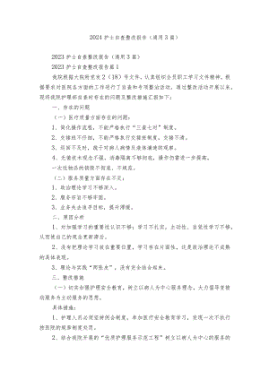 2024护士自查整改报告（通用3篇）.docx