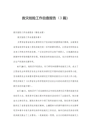 救灾抢险工作自查报告（3篇）.docx