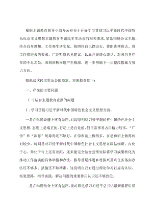 乡村振兴领域主题教育专题民主生活会个人对照检查发言提纲.docx