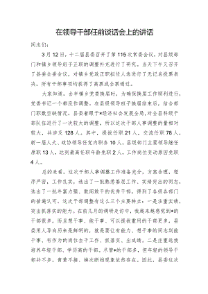 在领导干部任前谈话会上的讲话.docx