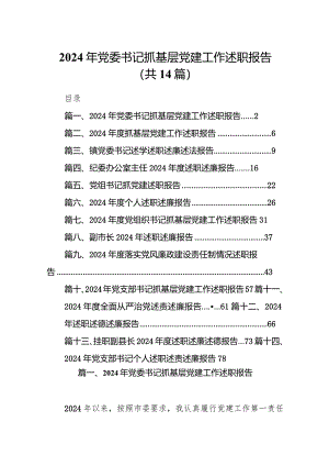 2024年党委书记抓基层党建工作述职报告14篇（详细版）.docx