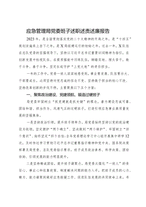 应急管理局党委班子述职述责述廉报告.docx