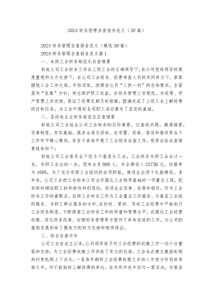 2024财务管理自查报告范文（30篇）.docx