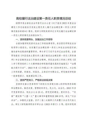 高校履行法治建设第一责任人职责情况总结.docx