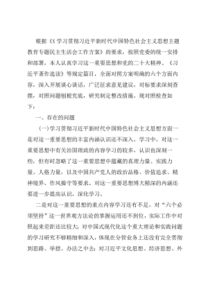 第二批主题教育专题民主生活会个人对照发言材料（新6个对照方面）.docx