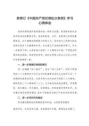 纪检干部学习2024新修订中国共产党纪律处分条例心得体会14篇.docx