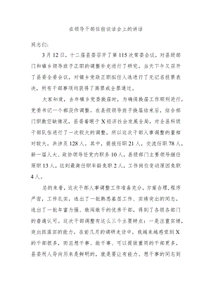 在领导干部任前谈话会上的讲话.docx