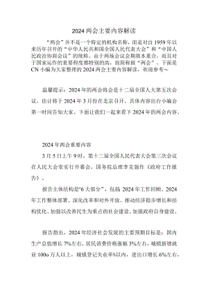 2024两会主要内容解读.docx