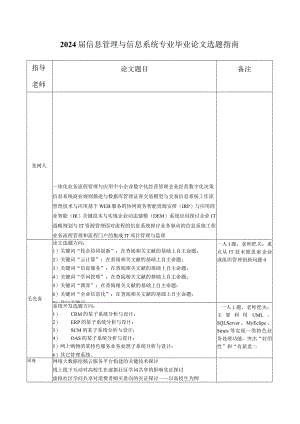 2024届信息学院毕业论文选题指南.docx
