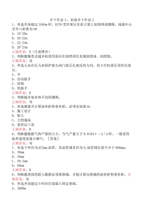 井下作业工：初级井下作业工.docx