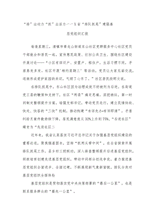 “排”出动力“抓”出活力——X省“排队抓尾”建强基层党组织汇报.docx