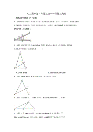 八上期末复习专题汇编——等腰三角形.docx