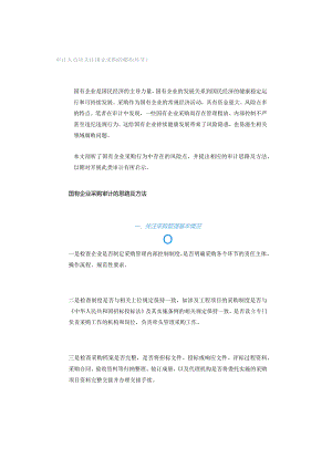 审计人员应关注国企采购的哪些环节？.docx