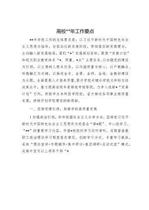 高校2024年工作要点（学校计划10000字）.docx