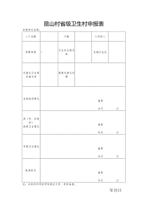 昆山村省级卫生村申报表.docx