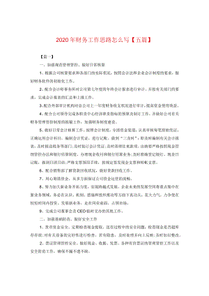 2024年财务工作思路怎么写【五篇】.docx