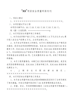 项目安全质量环保专刊方案.docx