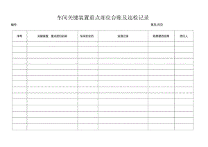 车间关键装置重点部位台账及巡检记录.docx