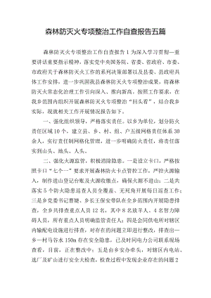 森林防灭火专项整治工作自查报告五篇.docx