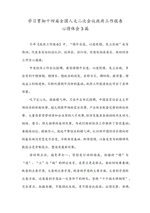 学习贯彻十四届全国人大二次会议政府工作报告心得体会3篇.docx