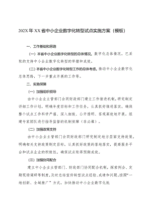 中小企业数字化转型试点实施方案（模板）.docx