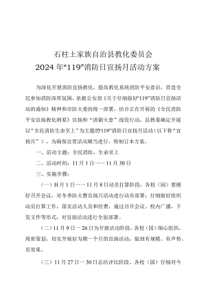 2024年“119”消防日宣传月活动方案.docx