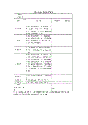 公用（燃气）管道巡线记录表.docx