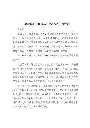 在某高新区2024年工作会议上的讲话&个人述职述廉述学报告.docx