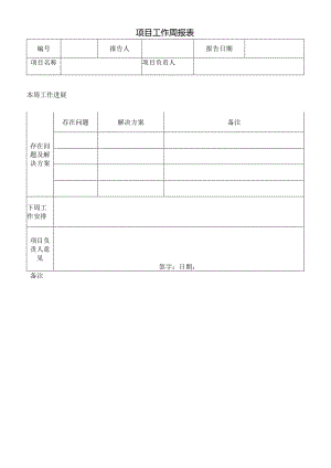 项目工作周报表.docx